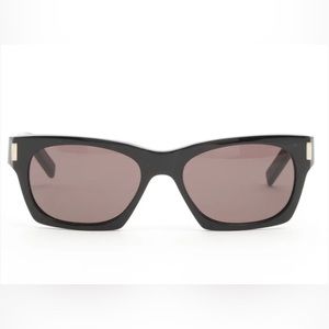 Saint Laurent Paris Sunglasses Black Silver Metal on Temples